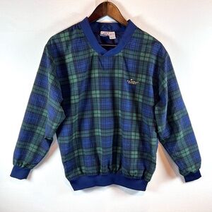 Fairway Sport VTG Golf pullover windbreaker men’s size small preppy tartan plaid